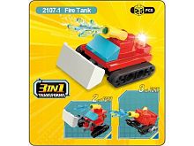 Игрушка Конструктор Qman Пожарный танк 3в1 25 деталей  2107-1