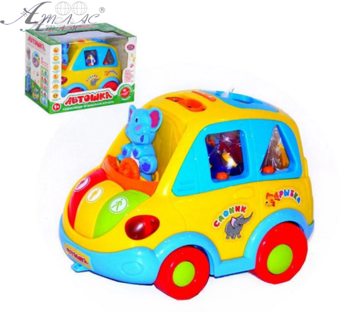 Игрушка Машина Музыкальная Автошка ездит сортер + свет + рус звук  9198