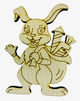 Фигурка фанерная - Кролик № 16 с мешком подарков 7,5*5,5см  AS-4590
