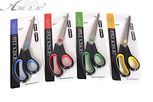 Ножницы офисные 26,7см, пластиковая ручка с резиновой вставкой 330026