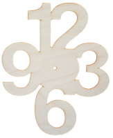 Основа для часов из фанеры 4 мм № 20 Четыре большие цифры 33 х 40 см AS-4569, В-0412