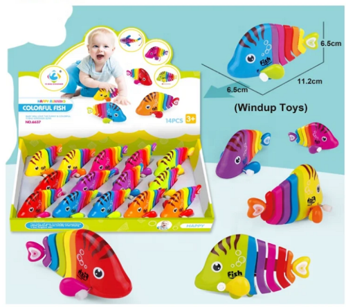 Игрушка Рыбка заводная яркая 11см  6637 фото 2