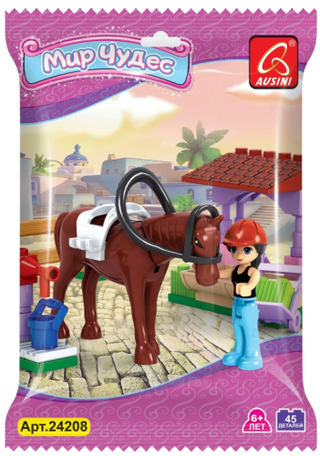 Игрушка Конструктор Мир чудес Конюшня 45 деталей в пакете  24208
