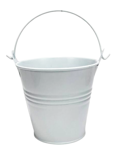 Ведерко Декоративное металл  9,5 х 9,5см Диз № 3 три полосы Белое  07832