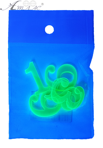 Пластиковые Цифры арабские 4шт ФЛУОР желтые 3мм h=3см AS-0071 фото 2