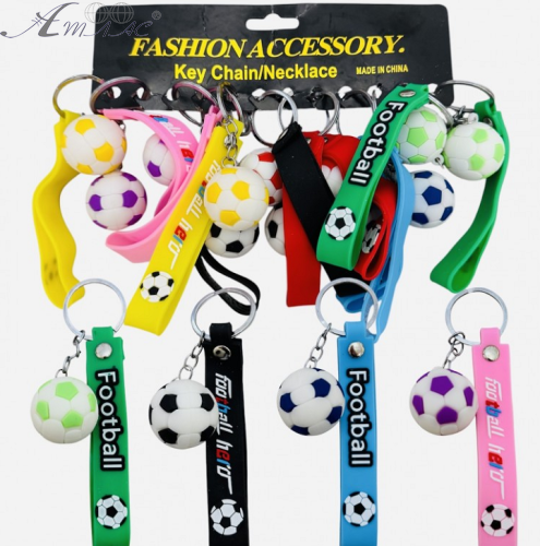 Брелок М'яч футболний твердий із силіконовим браслетом  25-3-884