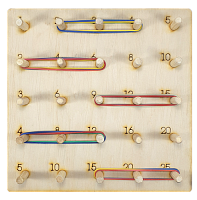 Іграшка розвиваюча Планшет Математичний 20 х 20 см з Цифрами, 25 Дерев' яних стійок + 15 гумок AS-7148