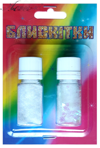 Блискітки (Гліттер) Набір № 24 - 7 гр + 3 гр ( 2 шт ) - Білий Гол + Різнокольоровий AS-2224, А-994 фото 4 Блискітки (Гліттер) Набір № 24 - 7 гр + 3 гр ( 2 шт ) - Білий Гол + Різнокольоровий AS-2224, А-994 фото 4