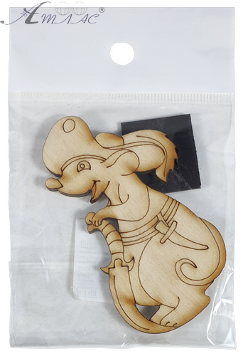 Фігурка фанерна - Мишеня № 27 пірат з ножем 50 х 80 мм з магнітом AS-4851, В-0409 фото 2