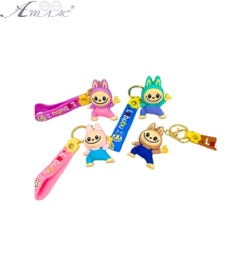 Брелок Лабубу в комбінезоні гумовий 6 см  1748 фото 2