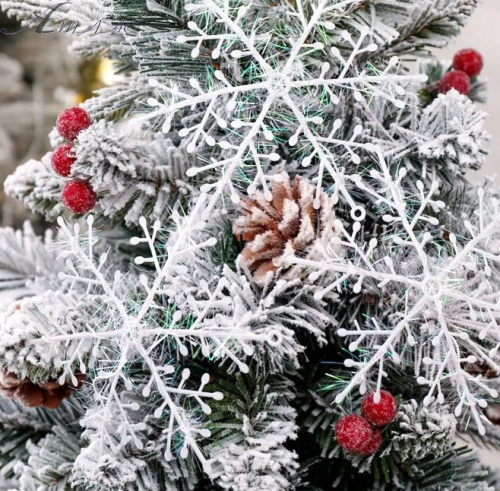 Набір декоративних сніжинок 2 штук 25 см  0645-25 фото 2