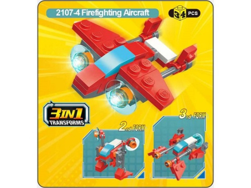 Игрушка Конструктор Qman Пожарный самолет 3в1 34 детали 2107-4 Игрушка Конструктор Qman Пожарный самолет 3в1 34 детали 2107-4