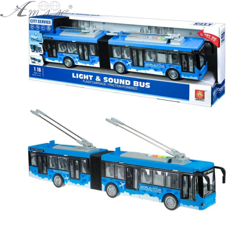 Іграшка Машинка City Service Тролейбус-Гармошка зі світлом, двері відчиняються, 43 см  915В