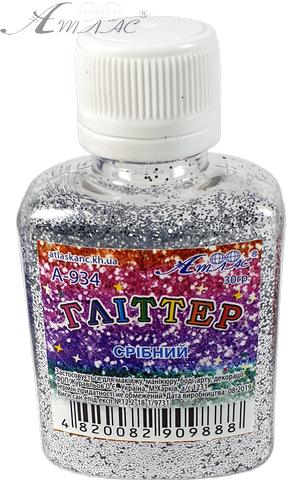 Блискітки (Гліттер) Атлас 30 гр - Срібло AS-2121, А-934
