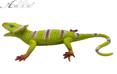 Игрушка Силиконовая тянучка Ящерица Большая желтая с красными полосками  06756 фото 2