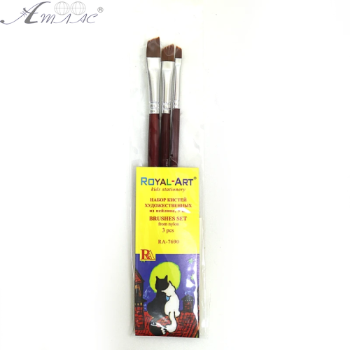 Набор кистей синтетических  3 шт Royal-Art плоские скошенные  RA-7690