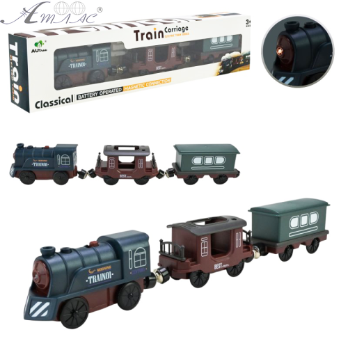 Іграшка Паровоз із двома вагонами 32см у коробці  AU8882