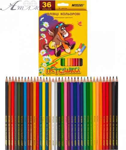 Олівці кольорові Marco пегашку 36 кольорів шестигранні 1010-36СВ Олівці кольорові Marco пегашку 36 кольорів шестигранні 1010-36СВ