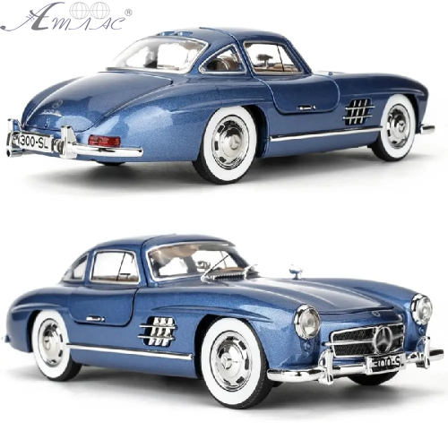 Машинка Автоексперт Mercedes-Benz 300SL 1954 блакитна 21см двері світло звук  1728-18 фото 2