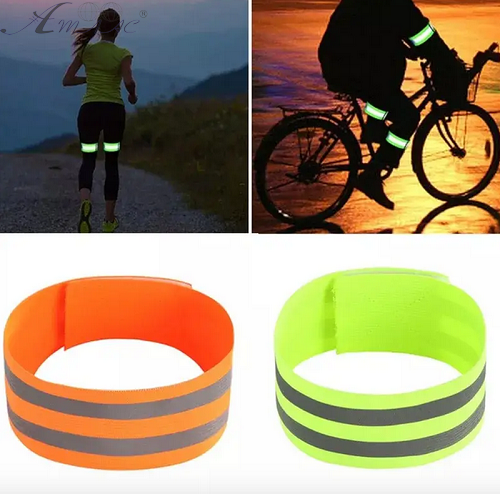 Браслет светоотражающий резинка  на липучке 2шт 35 х 4,7 см  AX-6057-1