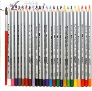 Олівці акварельні кольорові Marco Raffine 24 кольори шестигранні метал. пеналі  7120-24TN фото 2