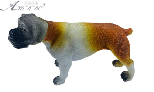 Іграшка Силіконова тягнучка собака Мастиф сіро-жовтогарячий 10см 12823 фото 2