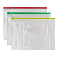 Папка на молнии В5 Soho прозрачная с карманом  S-55-B5