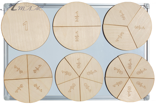 Дроби учебные от 1 до 6 частей d = 20 см на магнитах из фанеры AS-7109, О-00016 фото 2