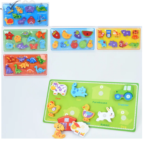 Іграшка Дерев'яна Рамка-вкладишна липучці Мікс  С15059