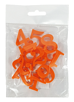 Пластиковые Цифры арабские 12шт оранжевые 3мм h=3см AS-0078