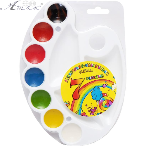 Акварель набор Тетрада на палитре 7 цветов медовая ТЕ12499 Акварель набор Тетрада на палитре 7 цветов медовая ТЕ12499