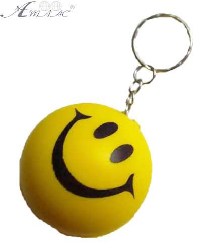 Брелок Смайл мягкий желтый 4 см  14925