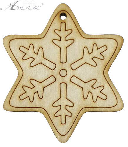 Фігурка фанерна - Сніжинка шестикутна 6 х 8 см AS-4747, В-0204