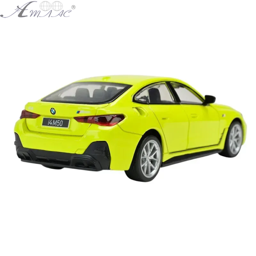 Машинка Автопром BMW i4 M50 Жовта електро, світло звук 14см  68714 фото 2