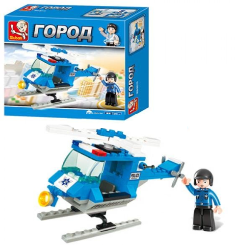 Игрушка Конструктор Sluban Городская Полицейский Вертолёт серия 85 деталей M38-B0175 Игрушка Конструктор Sluban Городская Полицейский Вертолёт серия 85 деталей M38-B0175