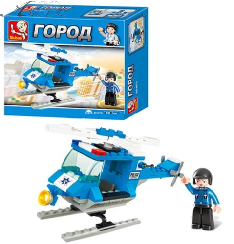 Іграшка Конструктор Sluban Міська серія Поліцейський Вертоліт 85 деталей  M38-B0175