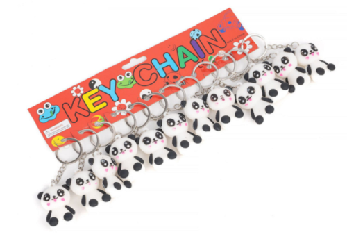 Брелок Панда белая 4 см резиновая  18-3756