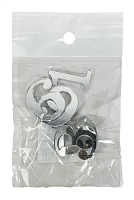 Пластиковые Цифры арабские 4шт ЗЕРкальные серебро 2мм h=5см AS-0072