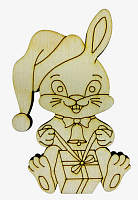 Фігурка фанерна - Кролик № 17 з подарунком 8*5см  AS-4591