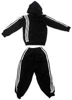 Костюм спортивный для мальчика черный, с капюшоном, футер р.60 (30)