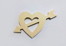 Деревянное Сердце со стрелой 17*1*12см.  0087