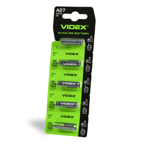 Батарейка 27A Videx Alkaline 12V 7,7х28мм 1шт до 07,2030г  03547 фото 2