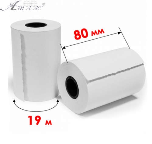 Папір для касових апаратів касова стрічка одношаровий терморулон 80 мм 19 м 153651 Папір для касових апаратів касова стрічка одношаровий терморулон 80 мм 19 м 153651