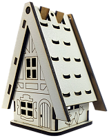 Дом № 14 шкатулка с открывающейся крышей, из МДФ 6 х 6,5 х 10 см AS-6250, М-2087