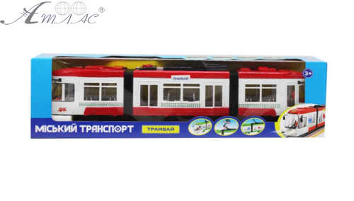 Іграшка Трамвай Міський транспорт світло+звук Червоний 43 см  К1114