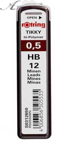 Грифель для механических карандашей ROTRING 0,5 мм HB R505508 Грифель для механических карандашей ROTRING 0,5 мм HB R505508