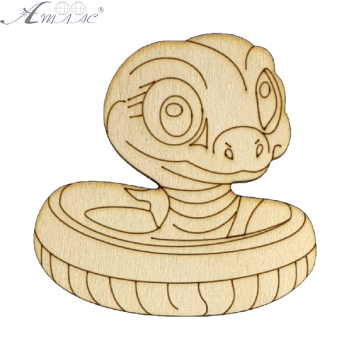 Фігурка фанерна - Змія № 4 кільце з головою 7х7см  AS-4876