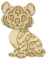 Фігурка фанерна  - Тигр №  3 малюк сидить 6 х 8 см AS-4538