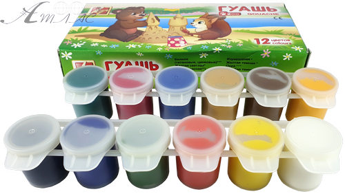 Гуаш набір Луч - Зоо Міні 12 кольорів 15мл (блок-тара) 20С1356-08 фото 2