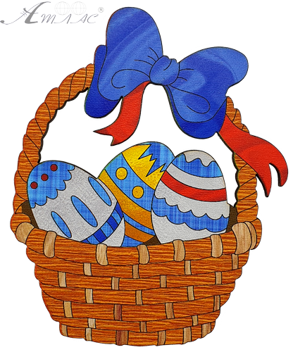 Сувенир "Корзинка с крашенками напечатанная" 10 х 8 см AS-6611